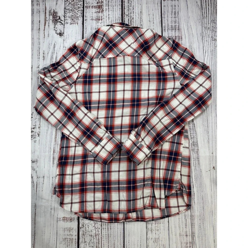 Tommy Hilfiger Shirt Men's Long Sleeve Button Up Red‎ White Plaid Size Small